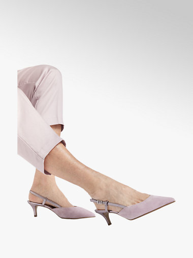 5th Avenue Leder Sling Pumps in Lila DEICHMANN AT